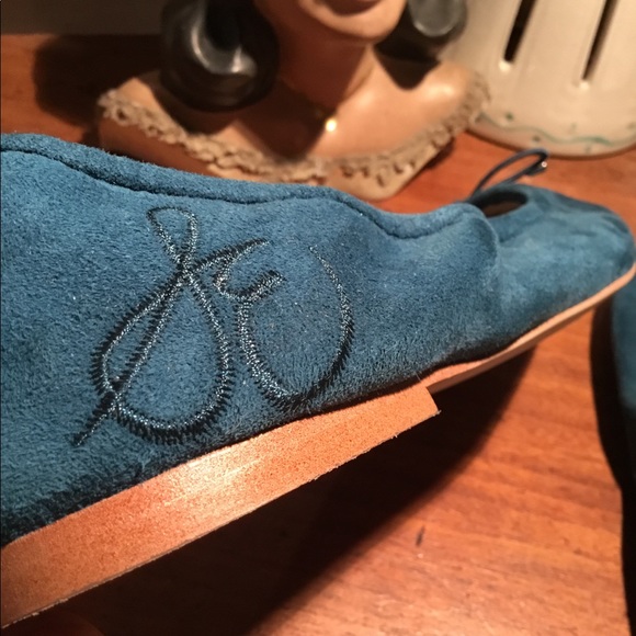 ❤️SOLD❤️ Sam Edelman Suede Teal Felicia Flats 8.5 - Picture 3 of 5